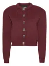 Rotate Birger Christensen Firm Knit Cardigan In Red
