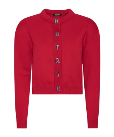 Rotate Birger Christensen Firm Knit Cardigan Red