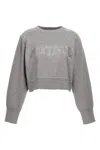 Rotate Birger Christensen Rotate Cropped Sweater With Rhinestone Studded Logo