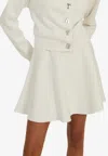 Rotate Birger Christensen Firm Knit Flared Mini Skirt In White