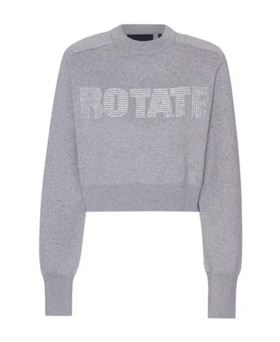 Rotate Birger Christensen Firm Logo-embellished Sweatshirt In Gray