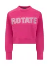Rotate Birger Christensen Rotate Rhinestone Logo Organic Cotton Sweater