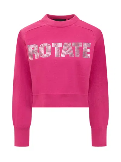 Rotate Birger Christensen Sweatshirt Rotate In Cotton And Cashmere Blend In Pink