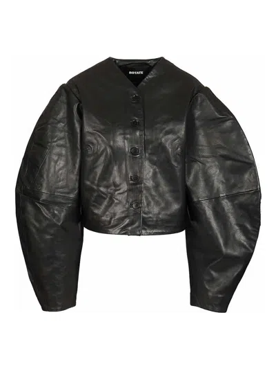Rotate Birger Christensen Rotate Jacket Woman Color Black In Animal Print