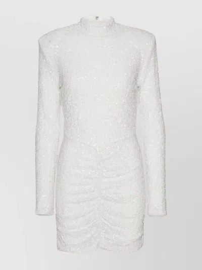 ROTATE BIRGER CHRISTENSEN FITTED DRESS WITH HIGH NECKLINE AND SEQUINS