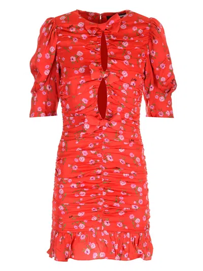 Rotate Birger Christensen Fitted Mini Dress In Rosso