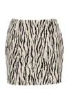Rotate Birger Christensen Animal Print Textured Skirt With Form-fitting Design In Neutral