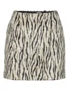 Rotate Birger Christensen Womens Egret Comb Printed Faux-fur Cotton-blend Mini Skirt In Multi