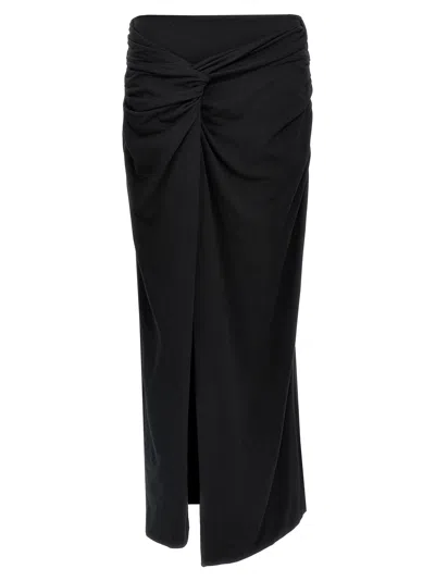 ROTATE BIRGER CHRISTENSEN FITTED TWISTED SKIRTS BLACK
