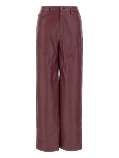 Rotate Birger Christensen Five-pockets Panelled Straight Trousers In Brown