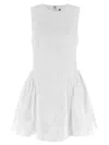 Rotate Birger Christensen Flared Cotton Poplin Dress In White