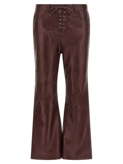 Rotate Birger Christensen Flared Pants In Burgundy
