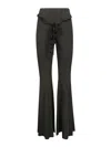 Rotate Birger Christensen Rotate Flared Pants With Ruffled Front Detail In Black