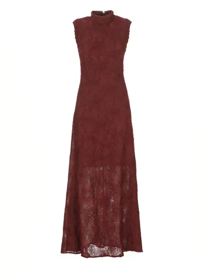 ROTATE BIRGER CHRISTENSEN FLARED TULLE DRESS WITH INTRICATE ROSE DETAILING