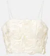 Rotate Birger Christensen Floral-appliqué Crop Top In White