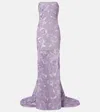 Rotate Birger Christensen Floral-appliqué Maxi Dress In Pink
