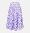 Rotate Birger Christensen Rose-embellished Midi Skirt In Blue