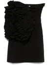 Rotate Birger Christensen Floral-appliqué Mini Dress In Black