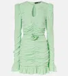 Rotate Birger Christensen Rose-belt Mini Dress In Green