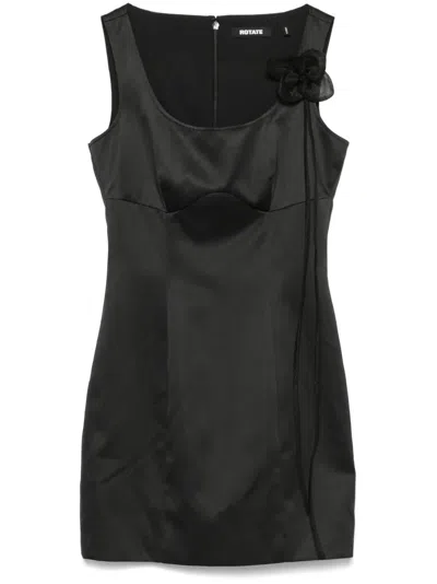 ROTATE BIRGER CHRISTENSEN FLORAL-APPLIQUÉ SATIN DRESS