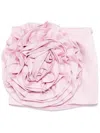 Rotate Birger Christensen Floral-appliqué Satin Mini Skirt In Pink