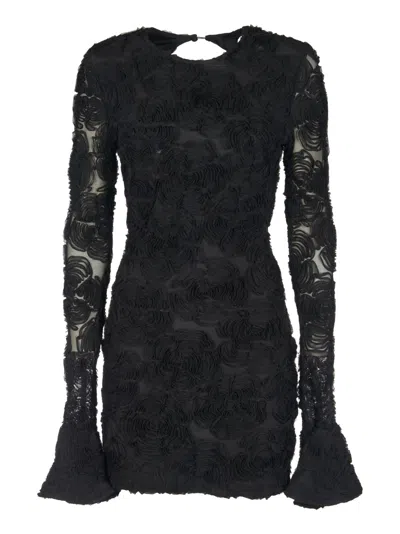 ROTATE BIRGER CHRISTENSEN FLORAL APPLIQUE SHORT DRESS