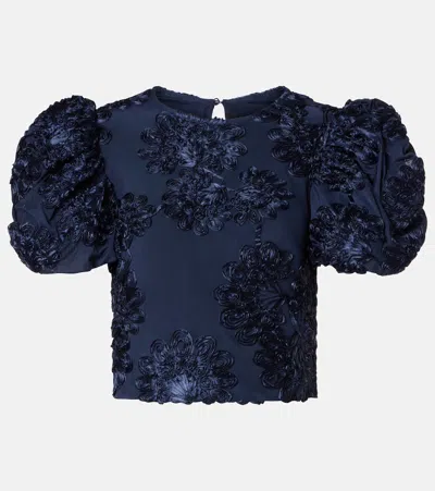 ROTATE BIRGER CHRISTENSEN FLORAL-APPLIQUÉ TOP