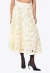 Rotate Birger Christensen Floral Appliqués Midi Skirt In White