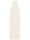 Rotate Birger Christensen Floral-beaded Maxi Dress In White