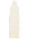 Rotate Birger Christensen Floral-beaded Maxi Dress In White