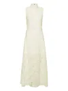 Rotate Birger Christensen Floral-embroidered Maxi Dress In White