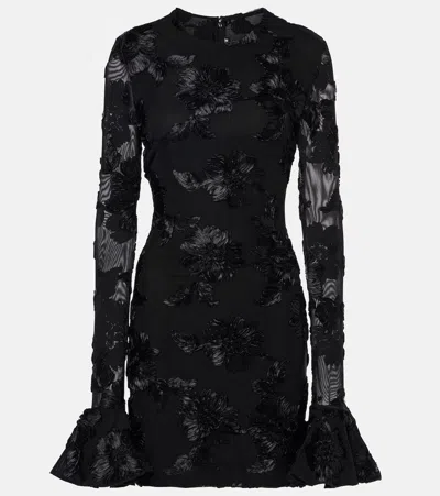 ROTATE BIRGER CHRISTENSEN FLORAL EMBROIDERED MESH MINIDRESS