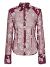 Rotate Birger Christensen Floral-embroidered Mesh Shirt