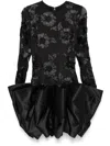 Rotate Birger Christensen Rotate Floral Embroidered Mini Dress In Black