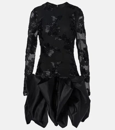 ROTATE BIRGER CHRISTENSEN FLORAL EMBROIDERED SATIN MINIDRESS