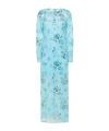 Rotate Birger Christensen Floral-embroidery Maxi Dress In Blue