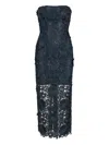 Rotate Birger Christensen Floral-lace Midi Dress In Blue
