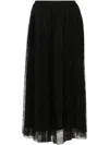 Rotate Birger Christensen Floral-lace Midi Skirt In Black