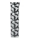 Rotate Birger Christensen Long Dress With All-over Floral Motif And Semi Sheer Lower Part In Tech Fabric In Grey