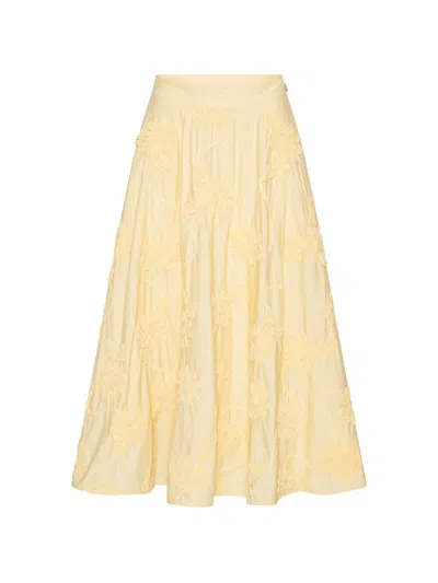 Rotate Birger Christensen Floral Maxi Skirt In Yellow