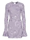 Rotate Birger Christensen 3d Mesh Mini Dress In Purple