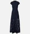 Rotate Birger Christensen Floral Mesh Gown In Blue