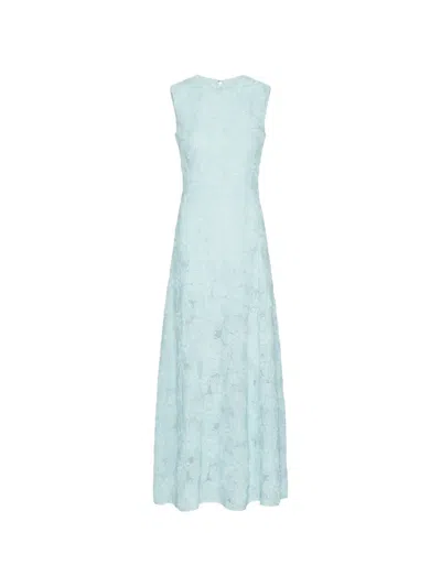 Rotate Birger Christensen Maxikleid Mit Floralem Mesh In Blue