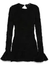 Rotate Birger Christensen Rotate Flower Mesh Mini Dress In Black