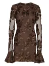 Rotate Birger Christensen Rotate Embroidered Tulle Mini Dress In Animal Print