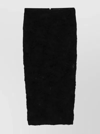 Rotate Birger Christensen Floral Mesh Pencil Skirt In Black