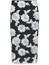 Rotate Birger Christensen Multicolor Skirt With All-over Floral Motif In Black