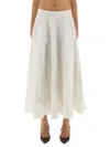 Rotate Birger Christensen Floral Midi Skirt In White