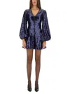 Rotate Birger Christensen Rotate Birgerchristensen Mini Dress With Floral Pattern In Navy