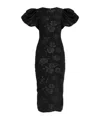 Rotate Birger Christensen 3d Jacquard Midi Dress In Black